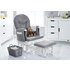 Obaby Reclining Glider Chair and StoolWhite & Grey