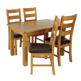 Argos Home Ashwell Oak Veneer Extending Table & 4 Chairs
