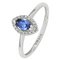 Revere 9ct White Gold Created Tanzanite and Diamond Ring