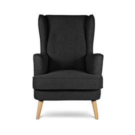 Habitat Callie Fabric Wingback Chair - Charcoal