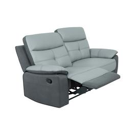 Argos Home Charles Leather Mix 3 Seater Recliner Sofa - Grey