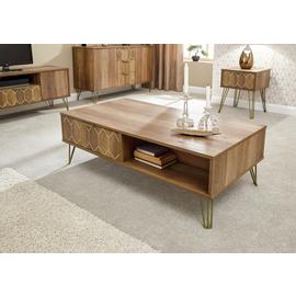 GFW Orleans 2 Drawer Coffee Table - Mango Wood Effect