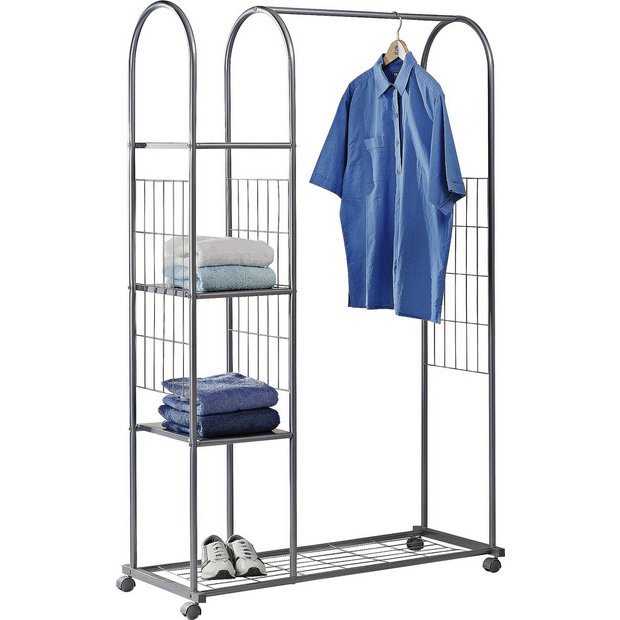 Buy HOME Clothes Rail with Shelves - Silver at Argos.co.uk ...