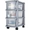 Argos Home Plastic 3 Drawer Silver Tower Storage Unit