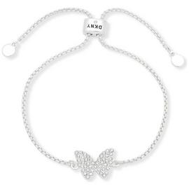DKNY Silver Tone Crystal Pavé Butterfly Bracelet