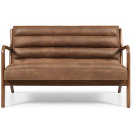 Kyoto Leah Faux Leather 2 Seater Sofa - Brown