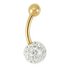 State of Mine 9ct Yellow Gold Glitter Ball Belly Bar