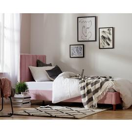 Habitat Pandora Single Velvet Bed Frame - Blush Pink
