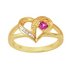Moon & Back Gold Plated Silver Heart Shaped Stone Set Ring