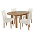 Argos Home Clifton Oak Extending Round Table & 4 Cream Chair