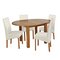 Argos Home Clifton Oak Extending Round Table & 4 Cream Chair
