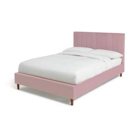 Habitat Pandora Small Double Velvet Bed Frame - Blush Pink