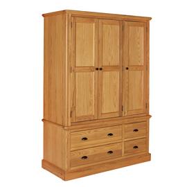 Argos Home Oakham Oak & Veneer 3 Door 4 Drawer Wardrobe