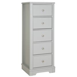 Argos Home Ashbourne Soft Grey 5 Drawer Tallboy