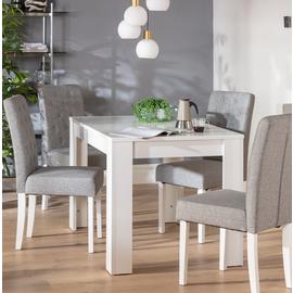 Argos Home Miami Gloss White Dining Table & 4 Grey Chairs