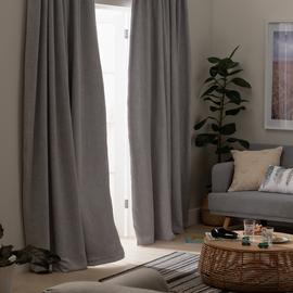 Habitat Linen Look Blackout Pencil Pleat Curtain