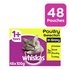 Whiskas 1+ Cat Food Pouches Poultry in Gravy 48 Pouches