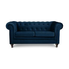 Habitat Chesterfield Velvet 2 Seater Sofa - Blue