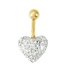 State of Mine 9ct Yellow Gold Glitter Heart Belly Bar