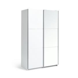 Habitat Holsted Half Mirror 120cm Sliding Wardrobe -White