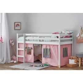 Argos Home Kaycie White Midsleeper, Rose Tent & Mattress