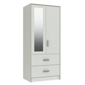 Ashdown 2 Door 2 Drawer Mirror Wardrobe - White