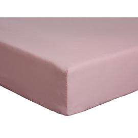 Habitat Cotton Rich 180 TC Plain Blush Fitted Sheet - King