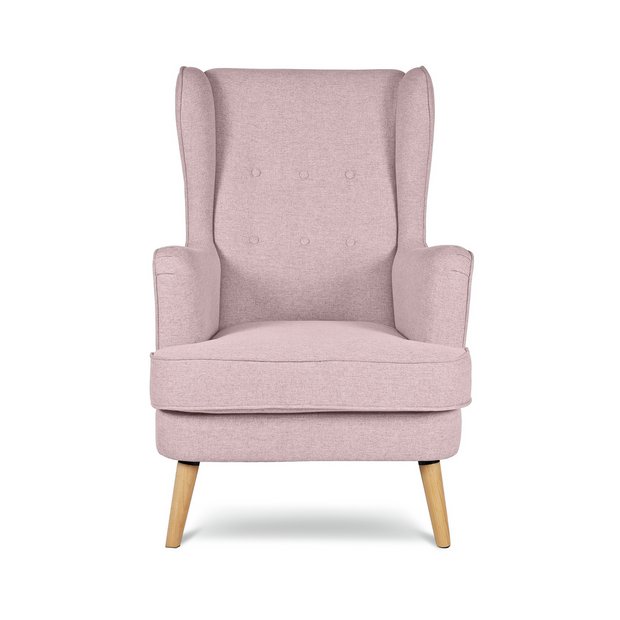 Buy Habitat Callie Fabric Wingback Chair Blush Pink Armchairs