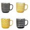 Argos Home Global Monochrome Set of 4 Wax Resist Mugs
