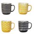 Argos Home Global Monochrome Set of 4 Wax Resist Mugs