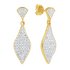 Evoke 9ct Gold Plated Silver Marquise Crystal Drop Earrings