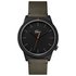 Lacoste Black Dial Mens Khaki Leather Strap Watch