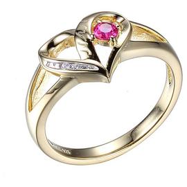 Moon & Back Gold Plated Sterling Silver Heart Shaped Ring