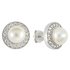 Revere Sterling Silver Freshwater Pearls Halo Stud Earrings