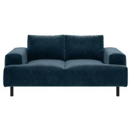 Habitat Julien Velvet 2 Seater Sofa - Navy Blue
