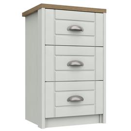 Kielder 3 Drawer Bedside Table - White