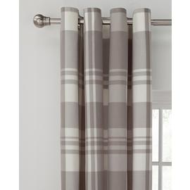 Argos Home Woven Check Eyelet Curtain