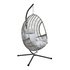 Rattan Effect Hanging Egg Chair - Grey