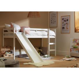 Argos Home Kaycie White Midsleeper, Slide & Kids Mattress