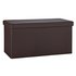 Argos Home Large Faux Leather Stitched Ottoman - Brown