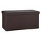 Argos Home Large Faux Leather Stitched Ottoman - Brown