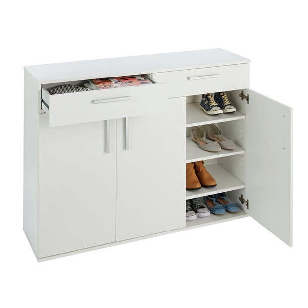 Buy Argos Home Venetia Large 3 Door 2 Drawer Shoe Cabinet White