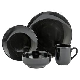 Argos Home Bosa 16 Piece Stoneware Dinner Set - Black