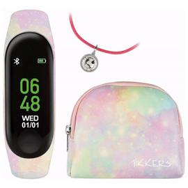 Tikkers Girls Multicolor Silicone Strap Fitness Tracker Set