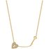 Amelia Grace Gold Heart and Key Pendant 42inch Necklace
