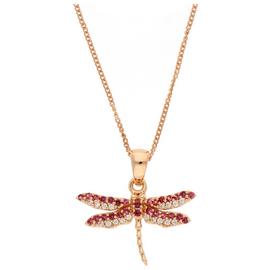 Revere Rose Gold Plated Dragonfly Pendant 18 Inch Necklace