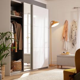 Argos Home Holsted Extra Large White Gloss & Mirror Wardrobe