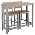 Argos Home Chicago Bar Table and 2 Stools - Grey