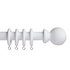 Argos Home 2.4m Grooved Ball Wooden Curtain PoleWhite