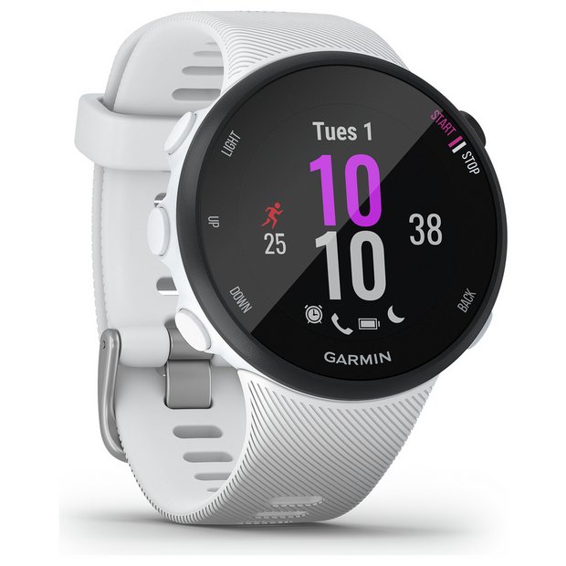 Garmin Forerunner 45S, Easy-to-use GPS Running Watch with Coach Free  Training Plan Support, White